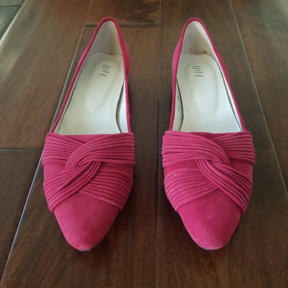 J JILL Pointy Toe Suede Fuchsia Flats - Size 8 - Picture 6 of 8
